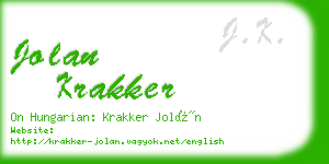 jolan krakker business card